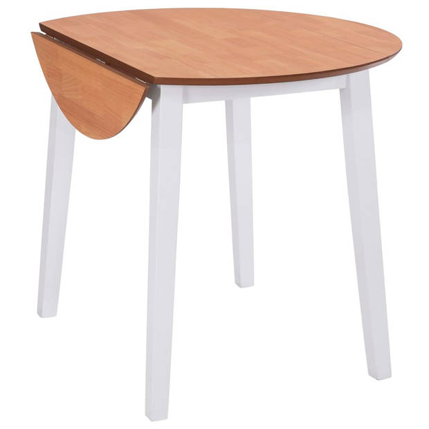 vidaXL Eettafel inklapbaar rond MDF wit