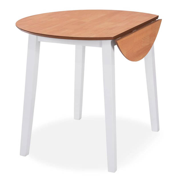 vidaXL Eettafel inklapbaar rond MDF wit