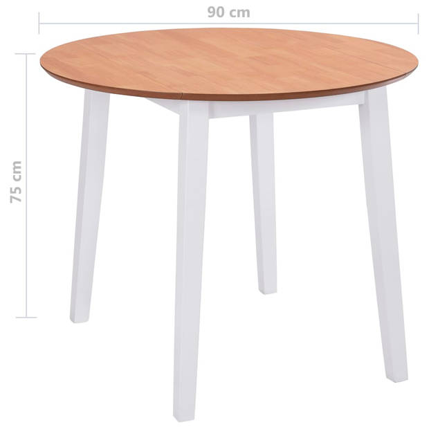 vidaXL Eettafel inklapbaar rond MDF wit