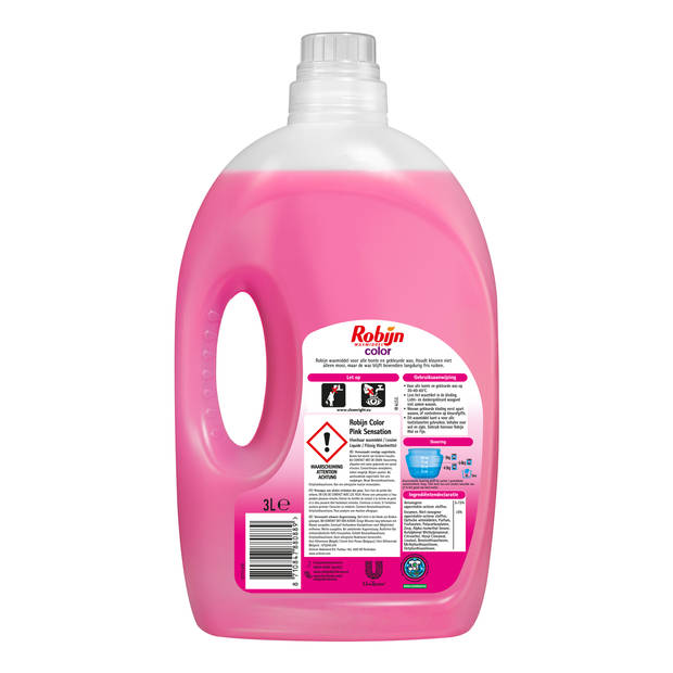 Robijn vloeibaar wasmiddel Color Pink Sensation - 180 wasbeurten - 3 x 3l