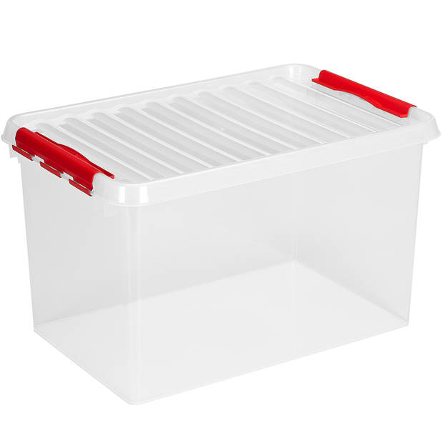 Sunware - Q-line opbergbox 62L transparant rood - 60 x 40 x 34 cm