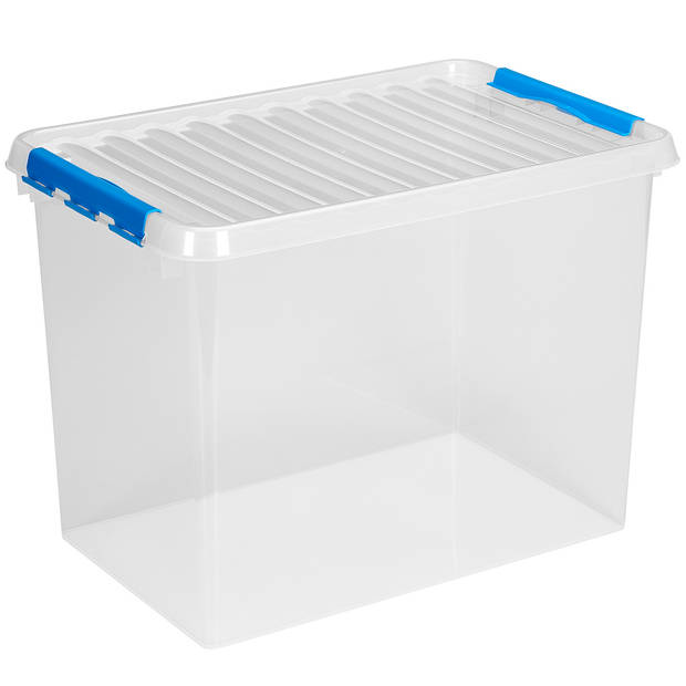 Q-line opbergbox 72L transparant blauw