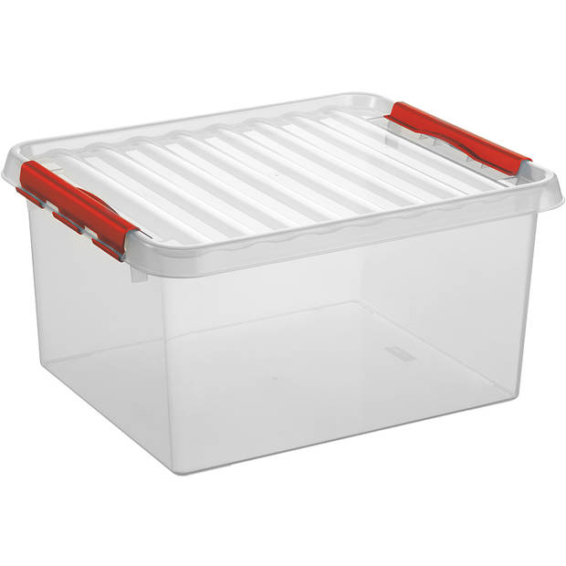 Sunware - Q-line opbergbox 36L transparant rood - 50 x 40 x 26 cm