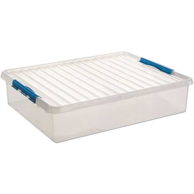 Q-line opbergbox 60L transparant blauw