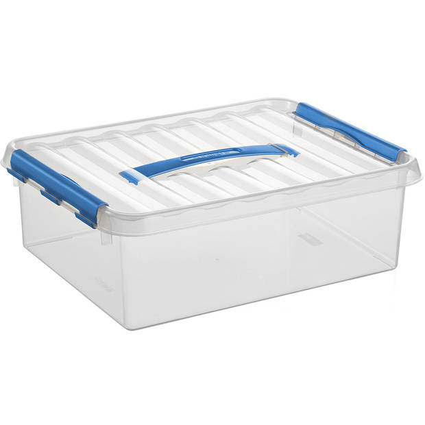 Sunware - Q-line opbergbox 10L transparant blauw - 40 x 30 x 11 cm