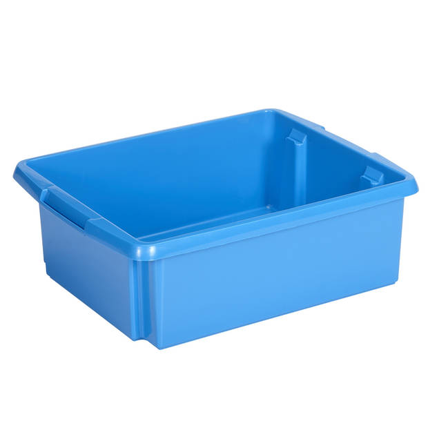 Sunware Opslagbox - 2 stuks - kunststof 17 liter blauw 45 x 36 x 14 cm - Opbergbox