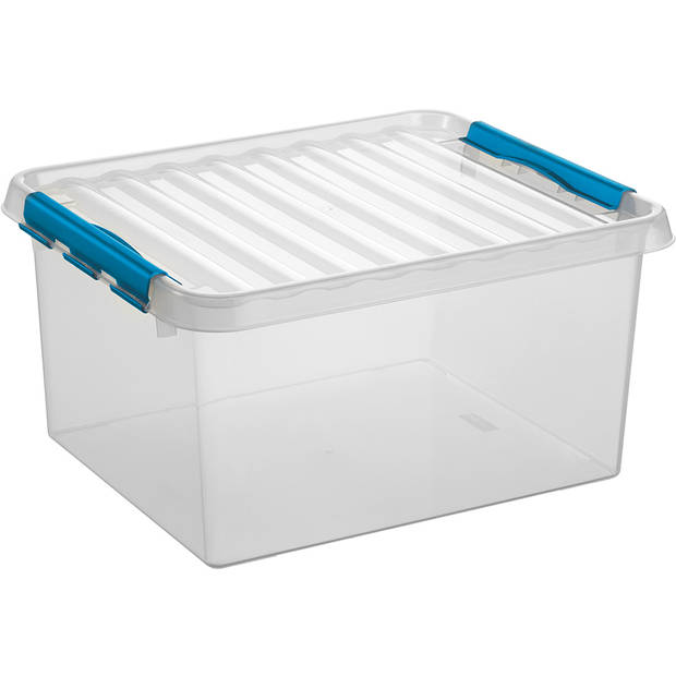 Sunware - Q-line opbergbox 36L transparant blauw - 50 x 40 x 26 cm
