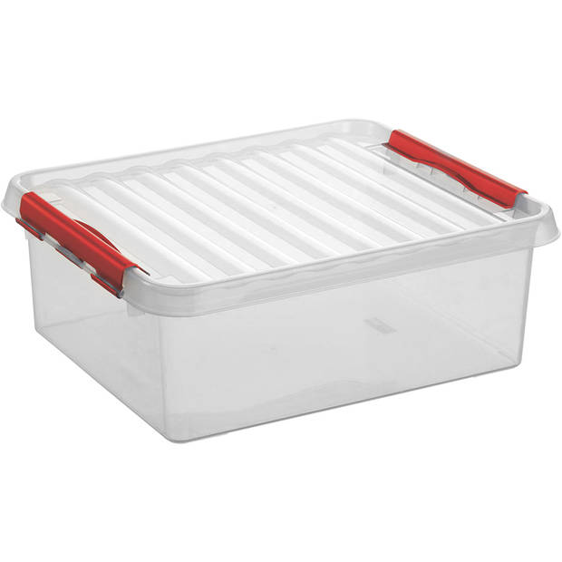Sunware - Q-line opbergbox 25L transparant rood - 50 x 40 x 18 cm