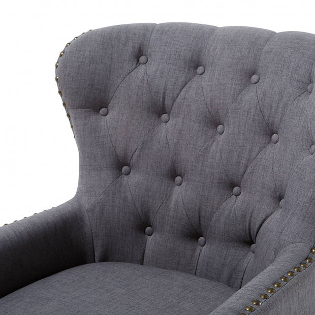 Beliani VIBORG - Fauteuil-Grijs-Polyester