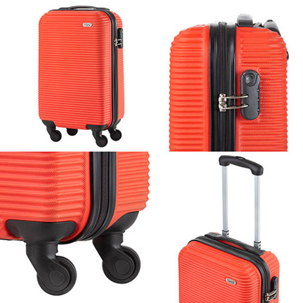 TravelZ Horizon Handbagagekoffer - 54cm Handbagage met cijferslot - Fiesta Oranje