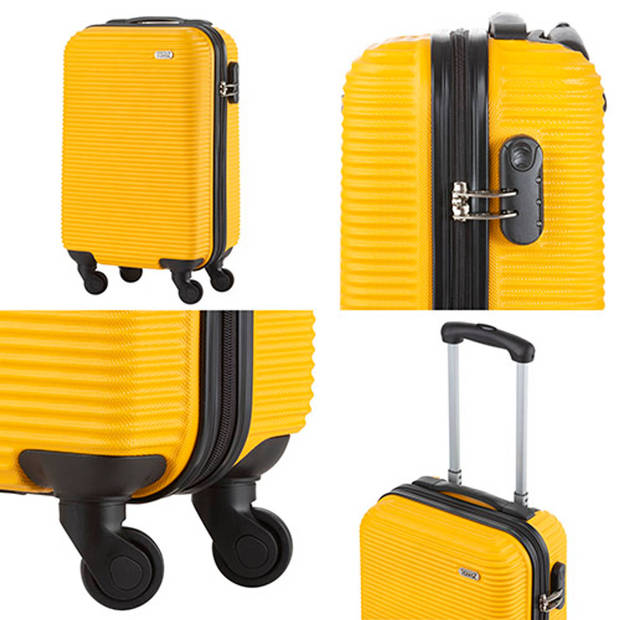 TravelZ Horizon Handbagagekoffer - 54cm Handbagage met cijferslot - Oker