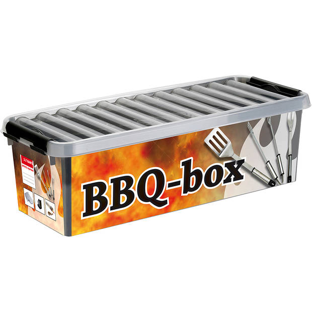 Sunware - Q-line bbq box met inzet 9,5L metaal zwart - 48,5 x 19 x 14,7 cm