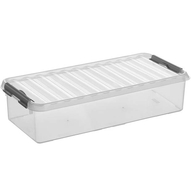 Sunware - Q-line opbergbox 6,5L transparant metaal - 48,5 x 19 x 10,5 cm