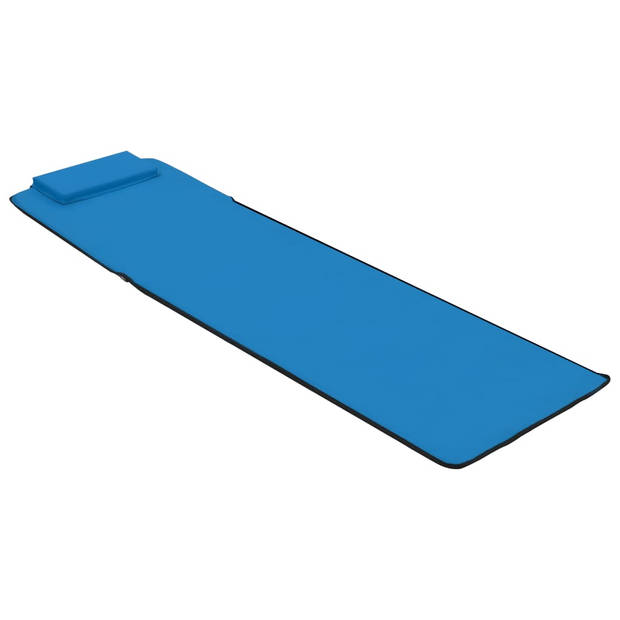 vidaXL Strandmatten inklapbaar 2 st staal en stof blauw