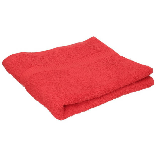 Badkamer/douche handdoeken rood 50 x 90 cm - Badhanddoek