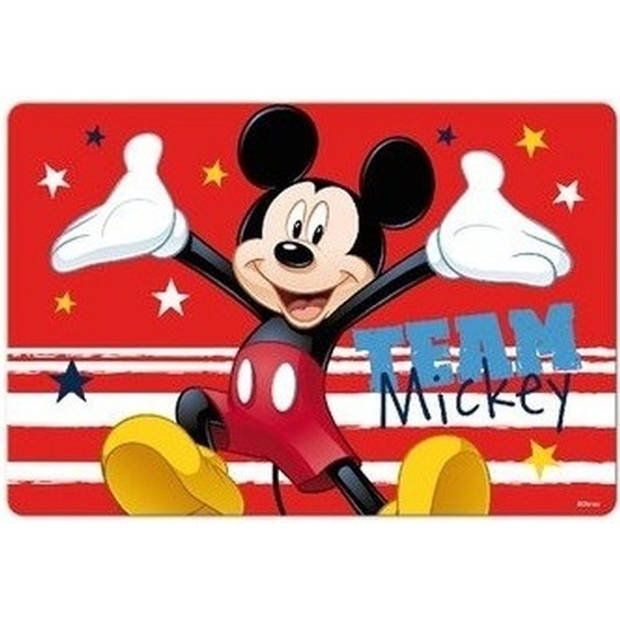 3D placemats Disney Mickey Mouse rood 42 x 28 cm - Placemats