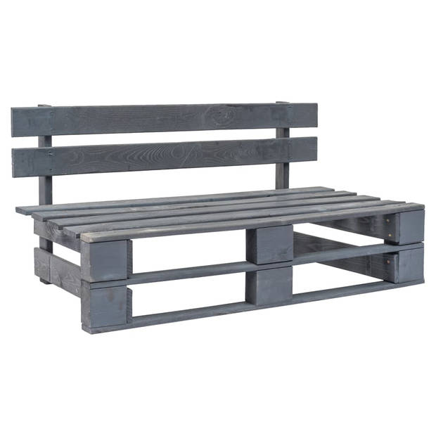 The Living Store palletbank buiten - 110 x 66 x 65 cm - grenenhout - grijs