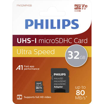 Philips Micro SDHS geheugenkaart 32GB Ultra High Speed