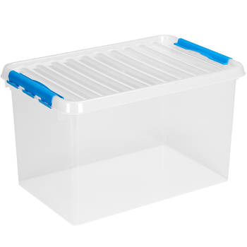 Q-line opbergbox 62L transparant blauw