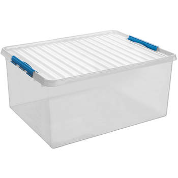 Q-line opbergbox 120L transparant blauw