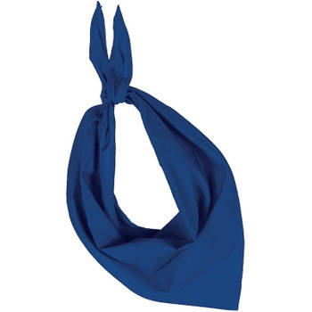 Blauwe basic bandana/hals zakdoeken/sjaals/shawls voor volwassenen - Bandana's
