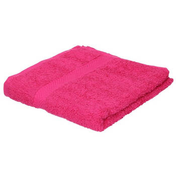 Badkamer/douche handdoeken fuchsia roze 50 x 90 cm - Badhanddoek