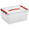 Sunware - Q-line opbergbox 15L transparant rood - 40 x 30 x 18 cm