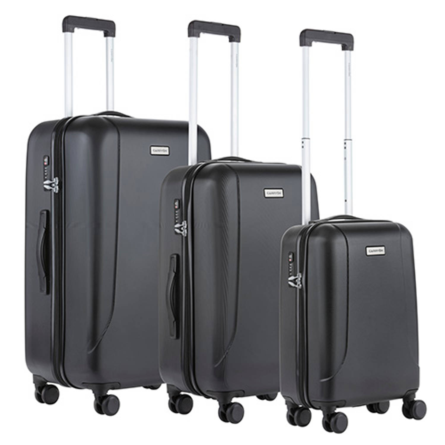 CarryOn Skyhopper kofferset – TSA Trolleyset met OKOBAN – Dubbele wielen - Zwart