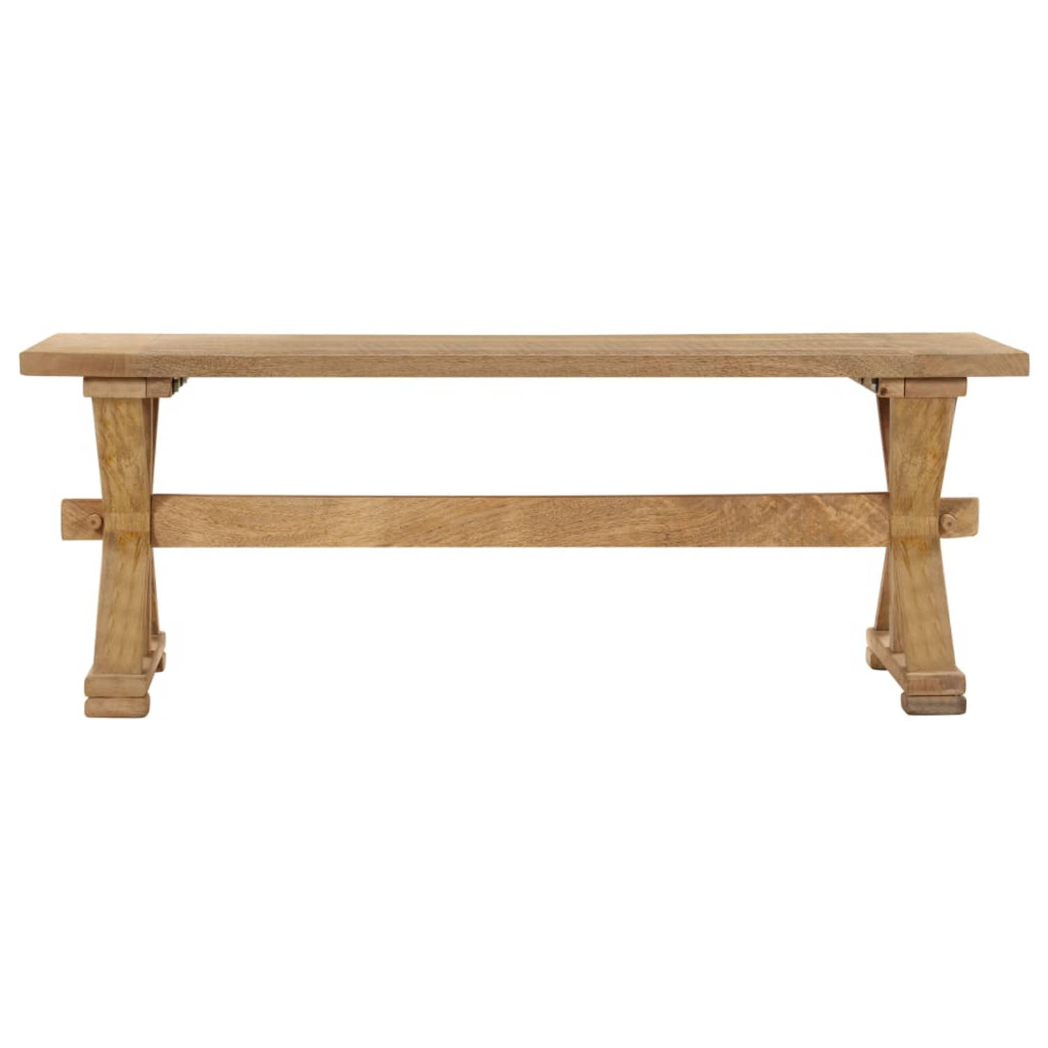 The Living Store Mangohouten Salontafel - Vintage Charme - Massief Mangohout - 110 x 60 x 40 cm - Bruin