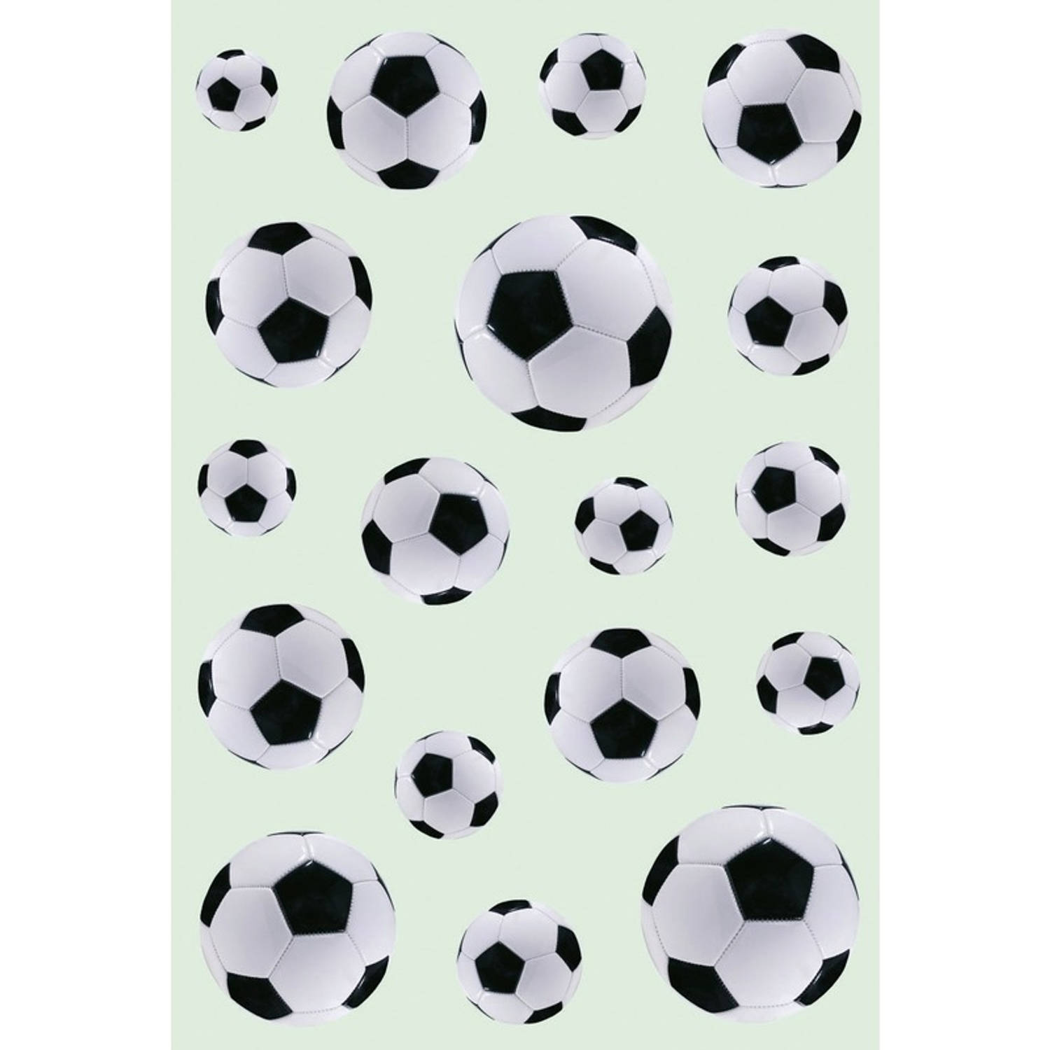 54x Zwart-witte Voetbal Stickers Kinderstickers Stickervellen Knutselspullen
