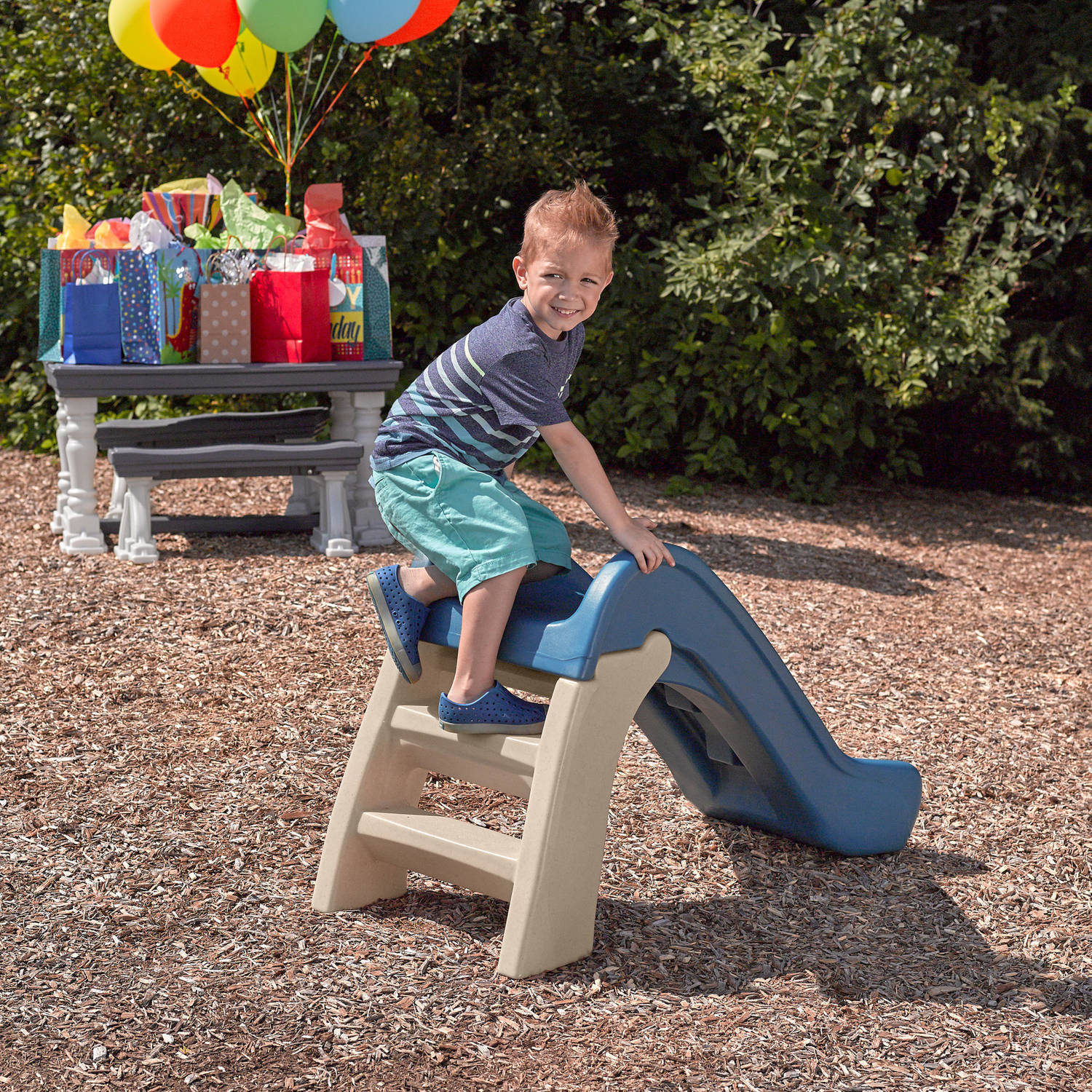 linnen vertrekken lawaai Step2 Glijbaan Play & Fold Jr. in blauw Losse kunststof glijbaan opvouwbaar  voor peuter / kind van 2 tot 6 jaar | Blokker