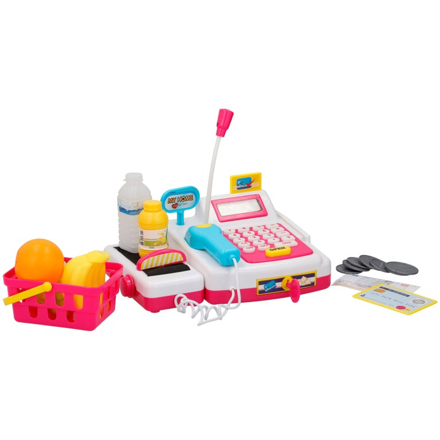 Speelgoed kassa met accessoires voor meisjes Speelkassa met boodschappen Winkeltje spelen kinderspee