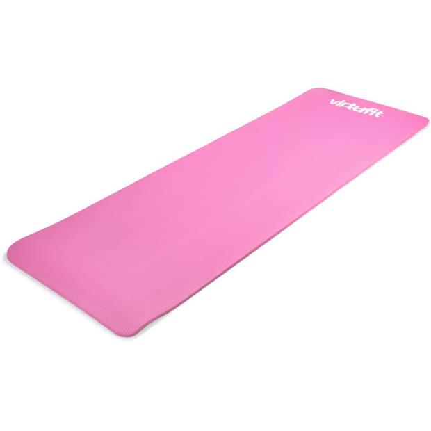 VirtuFit NBR Fitnessmat - 180 x 60 x 1,5 cm - Yogamat met Draagkoord - Roze