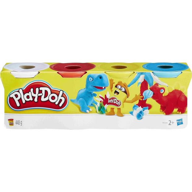 Play-Doh kleiset Classic 4-delig wit/rood/geel/blauw
