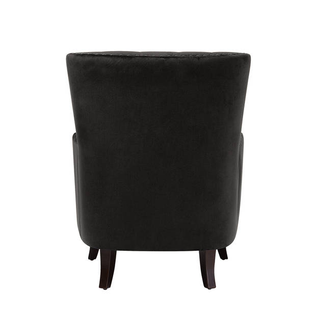 Beliani VIBORG II - Fauteuil-Zwart-Fluweel