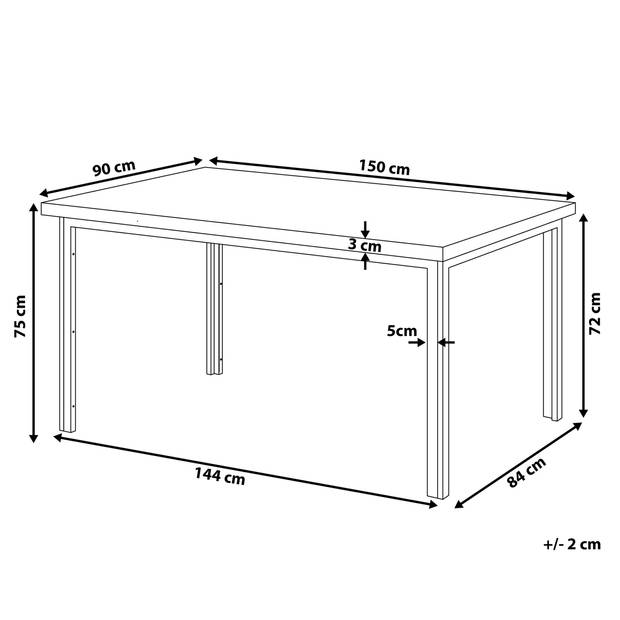 Beliani LAREDO - Eettafel-Zwart-MDF