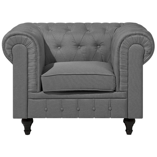 Beliani CHESTERFIELD - Fauteuil-Grijs-Polyester