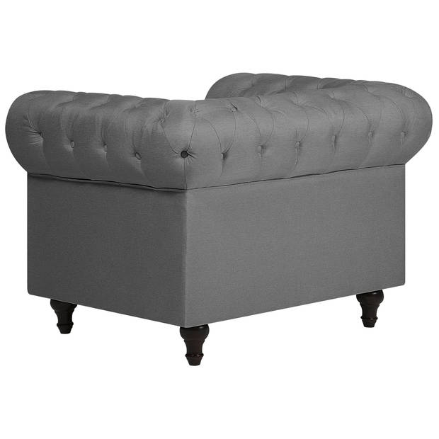 Beliani CHESTERFIELD - Fauteuil-Grijs-Polyester