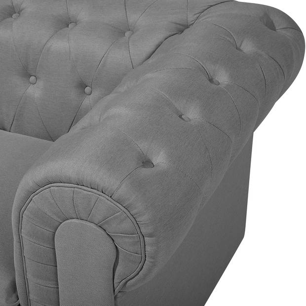 Beliani CHESTERFIELD - Fauteuil-Grijs-Polyester