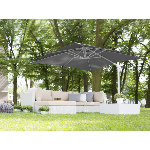 Beliani MONZA - Cantilever parasol-Grijs-Polyester
