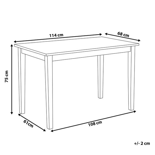 Beliani GEORGIA - Eettafel-Wit-Rubberhout