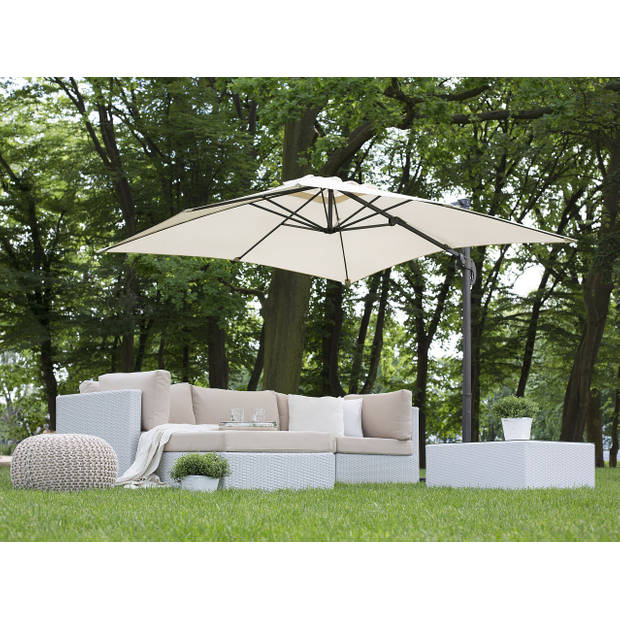 Beliani MONZA - Cantilever parasol-Beige-Polyester