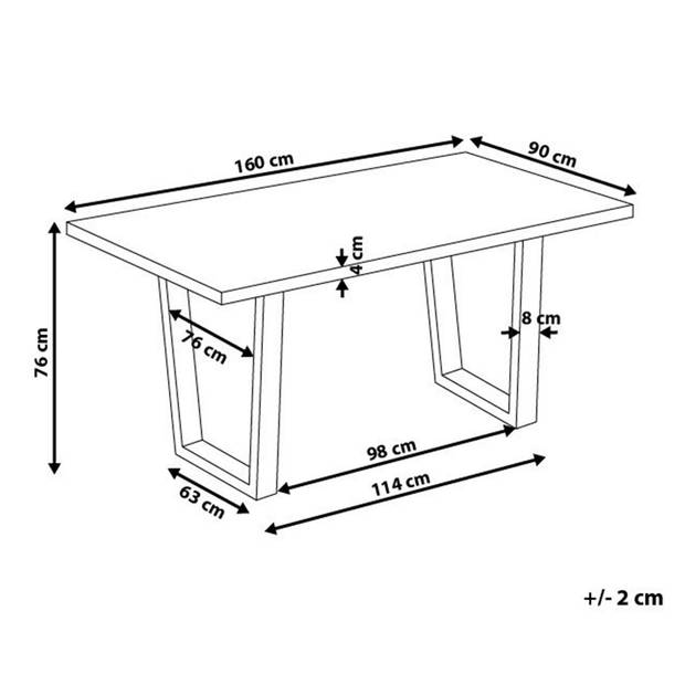 Beliani AUSTIN - Eettafel-Donkere houtkleur-MDF