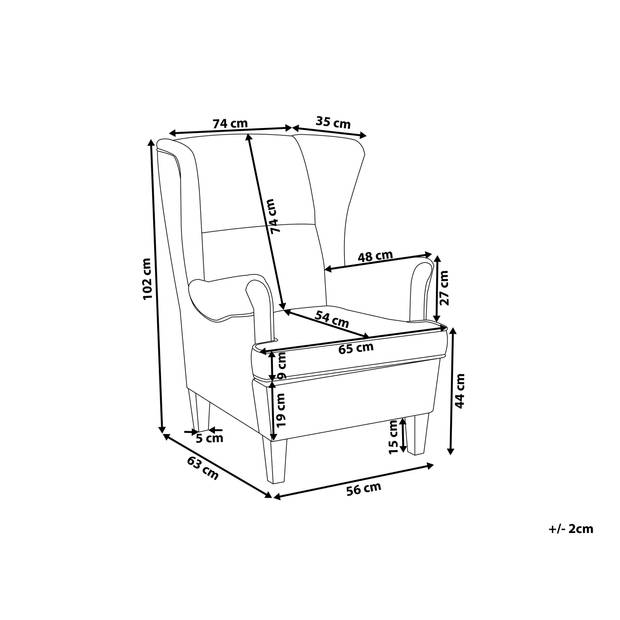 Beliani ABSON - Fauteuil-Grijs-Polyester