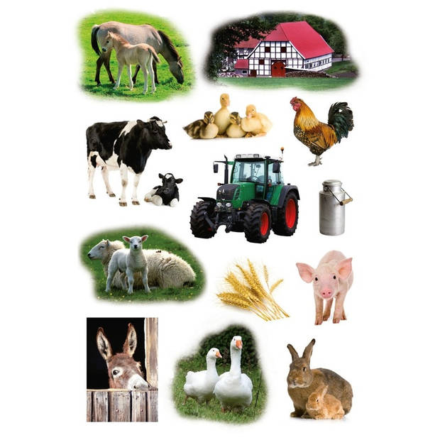 3x Boerderij dieren stickervellen met 13 stickers - Stickers