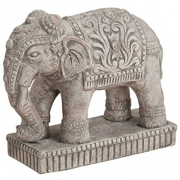 Woondecoratie olifanten beeldje grijs 27 cm - Beeldjes