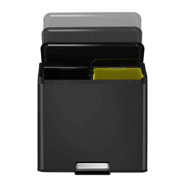 EKO Essential Recycler pedaalemmer afvalscheider - 2 x 15L - zwart