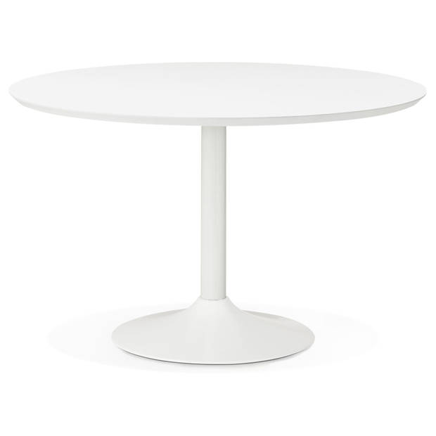 24Designs Ronde Witte Eettafel Elin - 120 Cm 4 Personen X Hoogte 75,5 Cm - Wit