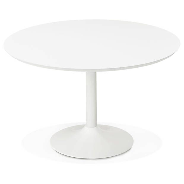 24Designs Ronde Witte Eettafel Elin - 120 Cm 4 Personen X Hoogte 75,5 Cm - Wit