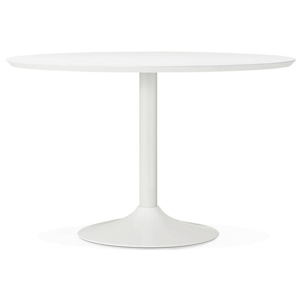 24Designs Ronde Witte Eettafel Elin - 120 Cm 4 Personen X Hoogte 75,5 Cm - Wit